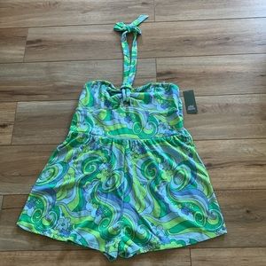 Wild fable jr sz L terry cloth 70’s look romper nwt halter style
